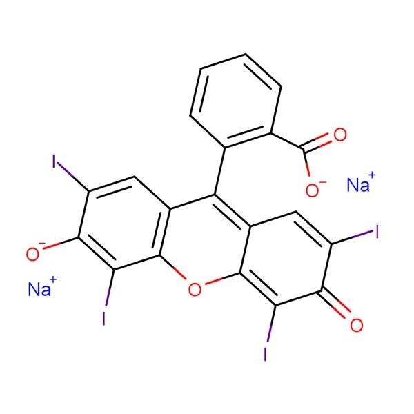1 ton 568-63-8 Erythrosin B natriumsalt, biologisk farve C20H6I4Na2O5